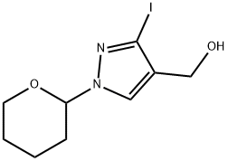 [3-Iodo-1-(tetrahydropyran-2-yl)-1H-pyrazol-4-yl]-methanol, 1627924-18-8, 结构式