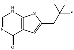 6-(2,2,2-三氟乙基)噻吩并[2,3-D]嘧啶-4(1H)-酮, 1628317-84-9, 结构式