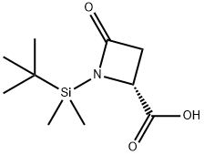 (4R)-N-(TERT-ブチルジメチルシリル)アゼチジン-2-オン-4-カルボン酸 化学構造式