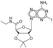 2-IODO-5'-ETHYLCARBOXAMIDO-2',3'-O-ISOPROPYLIDENEADENOSINE 结构式