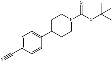 4-(1-(tert-ブトキシカルボニル)-4-ピペリジニル)ベンゾニトリル 化学構造式