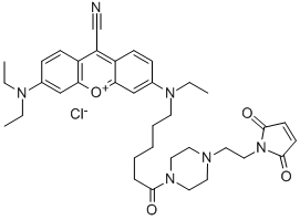 9-CYANO-N,N,N'-TRIETHYLPYRONINE-N'-CAPROIC ACID N 4-(MALEIMIDOETHYL)PIPERAZIDE CHLORIDE
