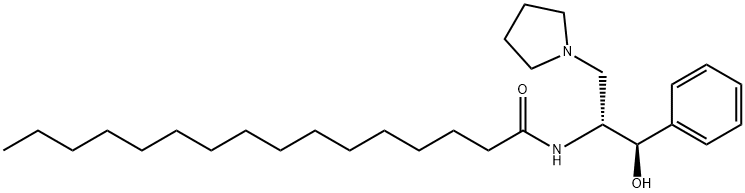 N-[(1R,2R)-2-羟基-2-苯基-1-(1-吡咯烷甲基)乙基]-十六酰胺, 163042-29-3, 结构式