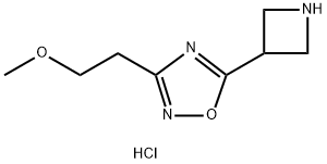 5-(Azetidin-3-yl)-3-(2-methoxyethyl)-1,2,4-oxadiazole hydrochloride Struktur