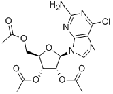 ACETIC ACID (2R,3R,4R,5R)-3,4-DIACETOXY-5-(2-AMINO-6-CHLORO-PURIN-9-YL)-TETRAHYDRO-FURAN-2-YLMETHYL ESTER Structure