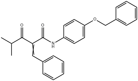 N-4-Benzyloxyphenyl α-Benzilidene Isobutyrylacetamide, 163217-66-1, 结构式