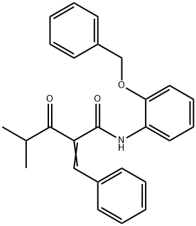 N-2-Benzyloxyphenyl α-Benzilidene Isobutyrylacetamide Structure