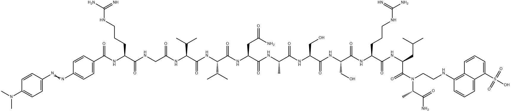 DABCYL-ARG-GLY-VAL-VAL-ASN-ALA-SER-SER-ARG-LEU-ALA-EDANS Structure