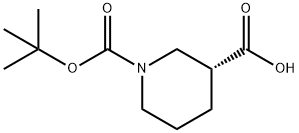 (R)‐N‐BOC‐ピペリジン‐3‐カルボン酸 化学構造式