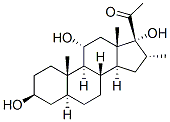 3β,11α,17-トリヒドロキシ-16α-メチル-5α-プレグナン-20-オン 化学構造式