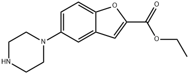 5-(哌嗪-1-基)苯并呋喃-2-羧酸乙酯 结构式