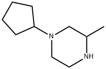 1-CYCLOPENTYL-3-METHYL-PIPERAZINE 化学構造式