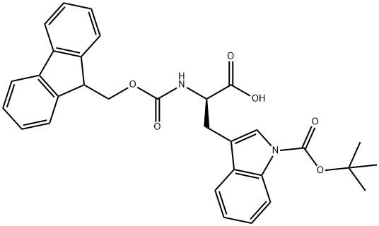 N-alpha-芴甲氧羰基-N-in-叔丁氧羰基-D-色氨酸,163619-04-3,结构式