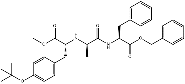 L-Phenylalanine, N-[N-[1-[[4-(1,1-dimethylethoxy)phenyl]methyl]-2-methoxy-2-oxoethyl]-D-alanyl]-, phenylmethyl ester, (R)- (9CI) Struktur