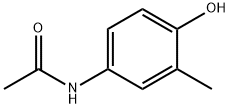 N-(3-メチル-4-ヒドロキシフェニル)アセトアミド 化学構造式
