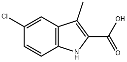 5-氯-3-甲基-1H-吲哚-2-羧酸, 16381-47-8, 结构式