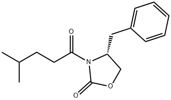 (R)-4-苄基-3-(4-甲基戊酰基)噁唑烷丁-2-酮, 163810-26-2, 结构式