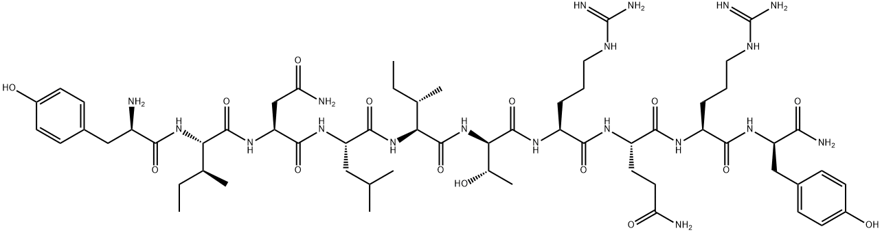 (D-TYR27·36,D-THR32)-NEUROPEPTIDE Y (27-36), H-D-TYR-ILE-ASN-LEU-ILE-D-THR-ARG-GLN-ARG-D-TYR-NH2, TRIFLUOROACETATE 化学構造式