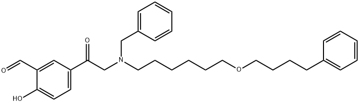 2-Hydroxy-5-[[[6,6-(4-phenylbutoxy)hexylbenzyl]amino]acetyl]benzaldehyde  Structure