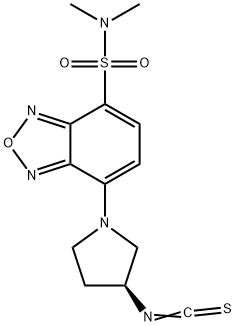 (S)-(+)-4-(N,N-ジメチルアミノスルホニル)-7-(3-イソチオシアナトピロリジン-1-イル)-2,1,3-ベンゾキサジアゾール 化学構造式
