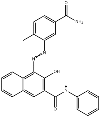 4-[[3-(アミノカルボニル)-6-メチルフェニル]アゾ]-3-ヒドロキシ-N-フェニル-2-ナフタレンカルボアミド 化学構造式