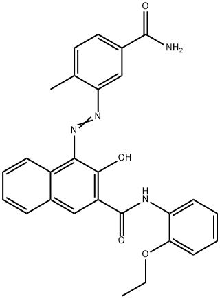 4-[(5-氨基甲酰基邻甲苯基)偶氮]-3-羟基-2-萘并邻酰氨基苯乙醚,16403-85-3,结构式