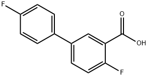 4,4'-ジフルオロ-[1,1'-ビフェニル]-3-カルボン酸 化学構造式