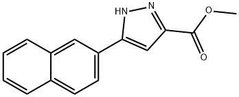 5-(ナフト-2-イル)-1H-ピラゾール-3-カルボン酸メチル 化学構造式