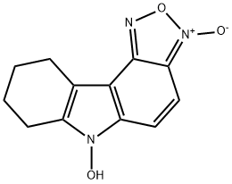 6-HYDROXY-7,8,9,10-TETRAHYDRO-6H-[1,2,5]OXADIAZOLO[4,3-C]CARBAZOL-3-IUM-3-OLATE Struktur