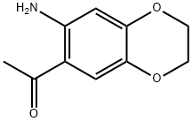1-(7-アミノ-2,3-ジヒドロ-1,4-ベンゾジオキシン-6-イル)エタノン 化学構造式