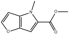 4-メチル-4H-フロ[3,2-B]ピロール-5-カルボン酸メチルエステル 化学構造式