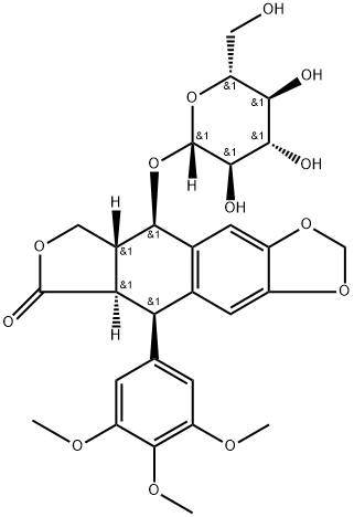 鬼臼毒素-4-O-葡萄糖苷,16481-54-2,结构式