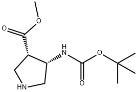 cis-Methyl 4-N-Boc-amino-pyrrolidine-3-carboxylate Structure