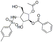 Benzenesulfonamide, N-3-(acetyloxy)-4-(benzoyloxy)-5-hydroxy-2-(hydroxymethyl)cyclopentyl-4-methyl-, 1S-(1.alpha.,2.beta.,3.alpha.,4.beta.,5.alpha.)- Structure