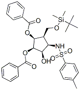 Benzenesulfonamide, N-3,4-bis(benzoyloxy)-2-(1,1-dimethylethyl)dimethylsilyloxymethyl-5-hydroxycyclopentyl-4-methyl-, 1S-(1.alpha.,2.beta.,3.alpha.,4.beta.,5.alpha.)- Struktur