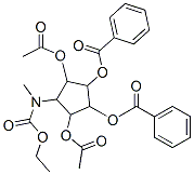 Carbamic acid, 2-(acetyloxy)-5-(acetyloxy)methyl-3,4-bis(benzoyloxy)cyclopentyl-, ethyl ester, 1S-(1.alpha.,2.alpha.,3.beta.,4.alpha.,5.beta.)- Structure
