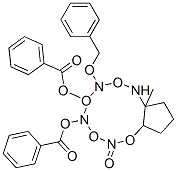 2H-Cyclopentoxazol-2-one, 4,5-bis(benzoyloxy)hexahydro-6-(phenylmethoxy)methyl-, 3aS-(3a.alpha.,4.alpha.,5.beta.,6.alpha.,6a.alpha.)- Struktur
