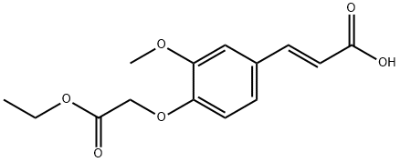 (E)-3-[4-(2-乙氧基-2-氧代-乙氧基)-3-甲氧基-苯基]丙烯酸 结构式
