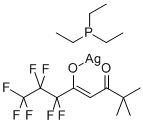 三乙基膦(6,6,7,7,8,8,8 - 七氟-2,2-二甲基-3 ,5-辛二酮)银(I), 165461-74-5, 结构式