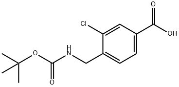 4-(T-BOC-AMINOMETHYL)-3-CHLOROBENZOIC ACID 化学構造式