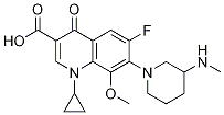 3-Quinolinecarboxylic acid, 1-cyclopropyl-6-fluoro-1,4-dihydro-8-Methoxy-7-[3-(MethylaMino)-1-piperidinyl]-4-oxo- Structure