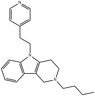 2,3,4,5-Tetrahydro-2-butyl-5-[2-(4-pyridyl)ethyl]-1H-pyrido[4,3-b]indole Structure