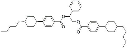 双4-(4’-戊基环己基苯甲酸)-(1S)-1-苯基-1,2-乙二醇酯 结构式