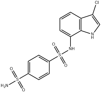 N-(3-氯-1H-吲哚-7-基)-1,4-苯二磺酰胺, 165668-41-7, 结构式