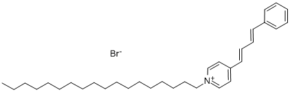1-オクタデシル-4-(4-フェニル-1,3-ブタジエニル)ピリジニウム ブロミド 化学構造式