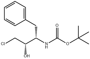 (1S,2S)-(1-苄基-3-氯-2-羟基丙基)氨基甲酸叔丁酯 结构式