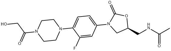N-[[(5S)-3-[3-氟-4-[4-(2-羟基乙酰基)-1-哌嗪基]苯基]-2-氧代-5-噁唑烷基]甲基]-乙酰胺,165800-04-4,结构式