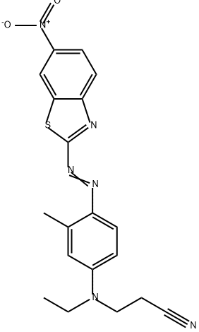 3-[ethyl[3-methyl-4-[(6-nitrobenzothiazol-2-yl)azo]phenyl]amino]propiononitrile Struktur