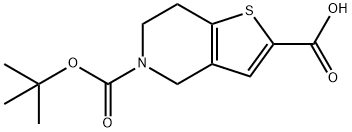5-(TERT-ブチルトキシカルボニル)-4,5,6,7-テトラヒドロチエノ-[3,2-C]ピリジン-2-カルボン酸 化学構造式