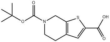6-(tert-butoxycarbonyl)-4,5,6,7-tetrahydrothieno[2,3-c]pyridine-2-carboxylic acid Struktur